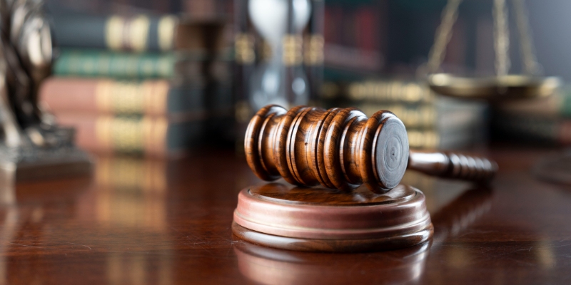 Legal Gavel in Courtroom